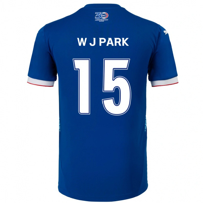 Danxen Børn Woo-Jin Park #15 Hvid Royal Blå Hjemmebane Spillertrøjer 2025/26 Trøje T-Shirt