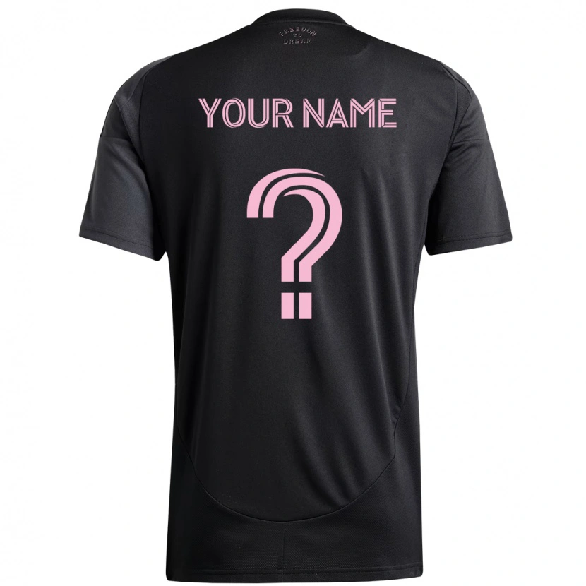 Danxen Børn Dit Navn #0 Pink Sort Udebane Spillertrøjer 2025/26 Trøje T-Shirt