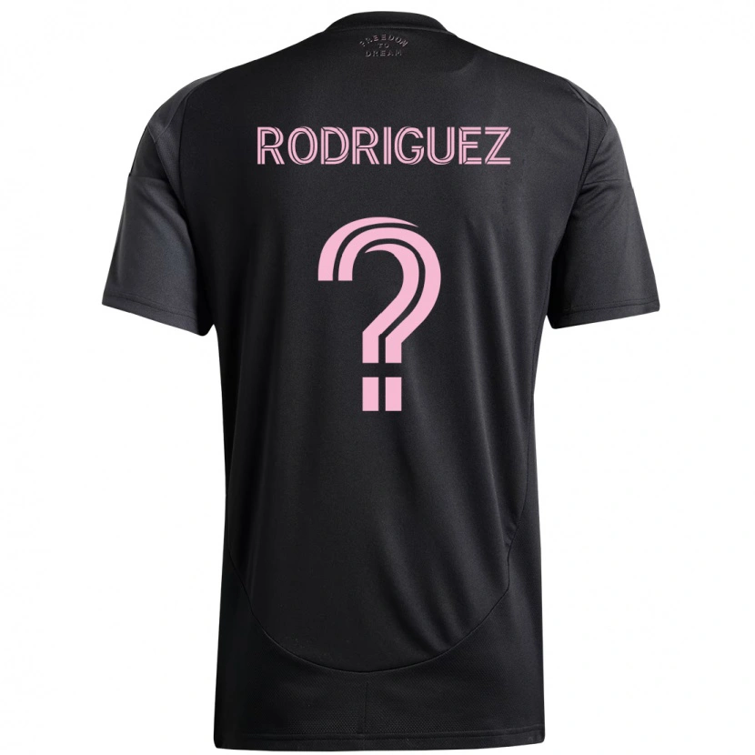 Danxen Børn Emerson Rodríguez #0 Sort Pink Udebane Spillertrøjer 2025/26 Trøje T-Shirt