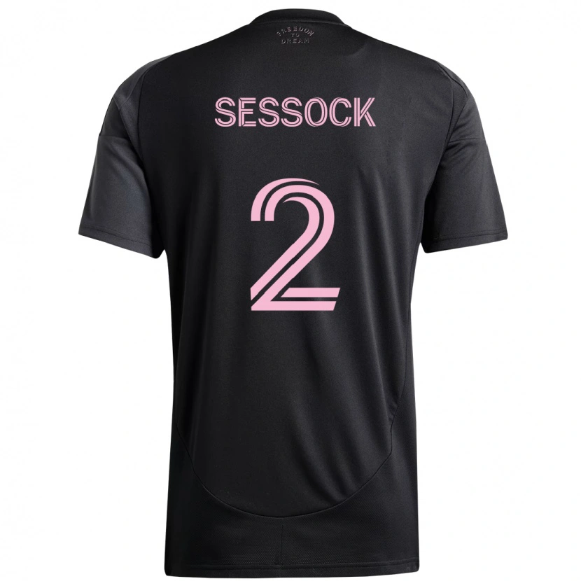 Danxen Børn Nykolas Sessock #2 Pink Sort Udebane Spillertrøjer 2025/26 Trøje T-Shirt