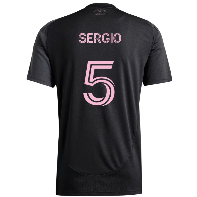 Danxen Børn Sergio Busquets #5 Pink Sort Udebane Spillertrøjer 2025/26 Trøje T-Shirt