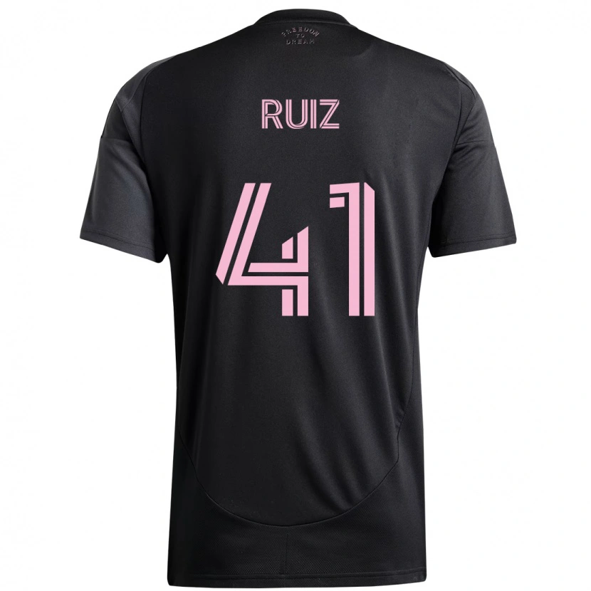 Danxen Børn David Ruíz #41 Pink Sort Udebane Spillertrøjer 2025/26 Trøje T-Shirt