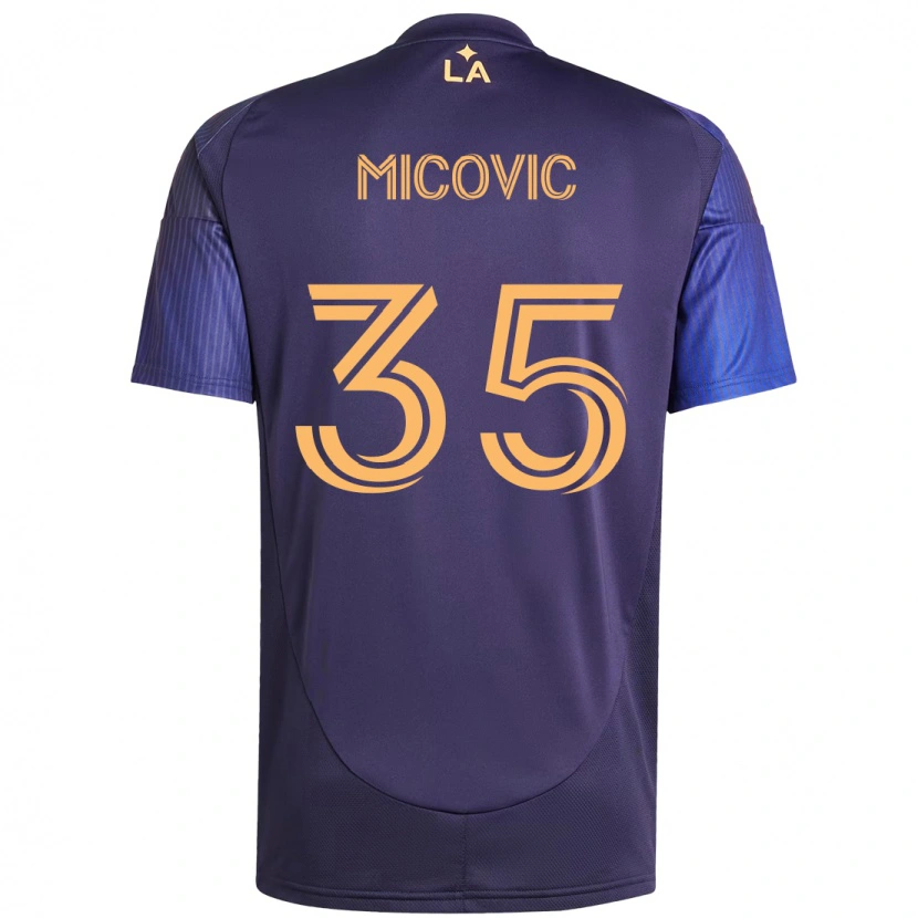 Danxen Børn Novak Micovic #35 Hvid Gul Udebane Spillertrøjer 2025/26 Trøje T-Shirt