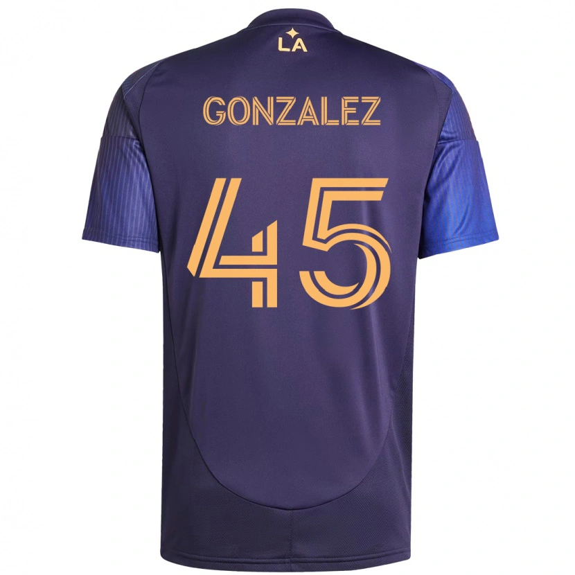 Danxen Børn Adrián González #45 Hvid Gul Udebane Spillertrøjer 2025/26 Trøje T-Shirt