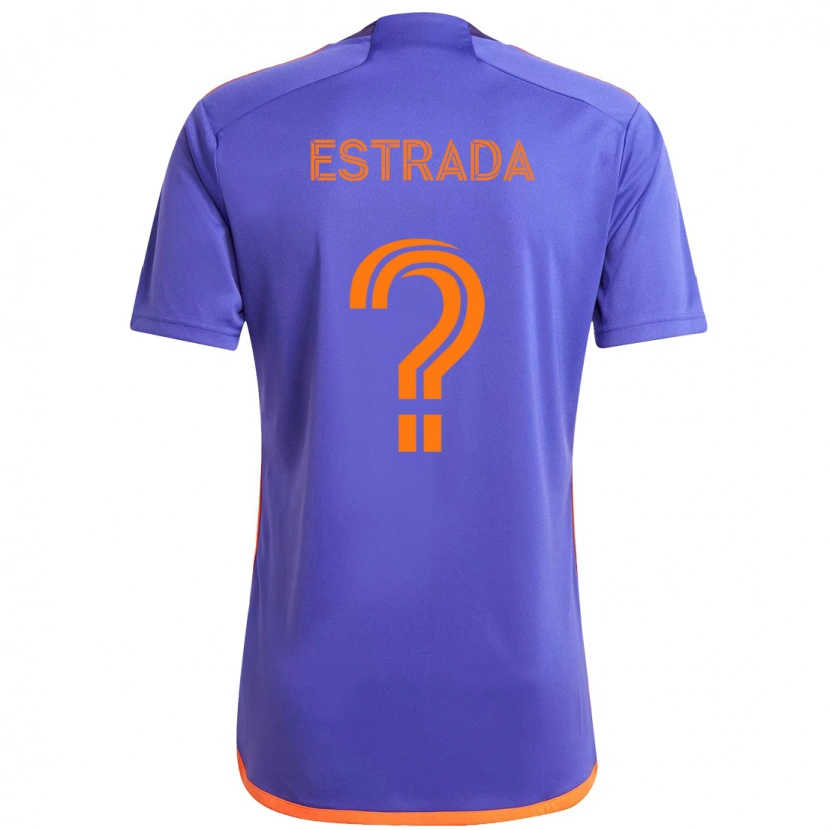 Danxen Børn Jorge Estrada #0 Orange Hvid Udebane Spillertrøjer 2025/26 Trøje T-Shirt