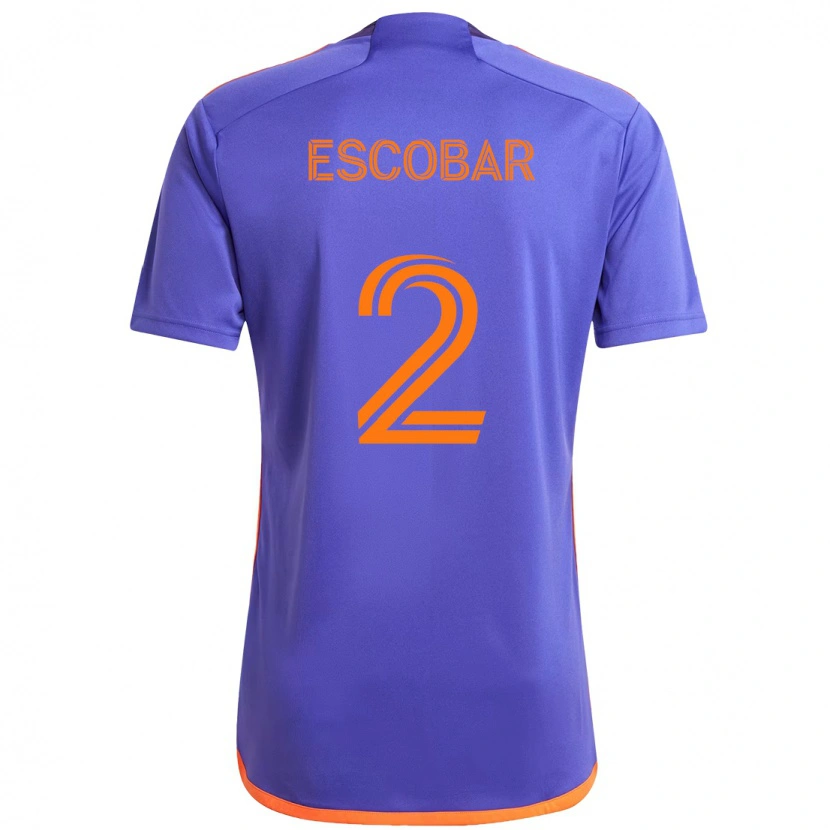 Danxen Børn Franco Escobar #2 Orange Hvid Udebane Spillertrøjer 2025/26 Trøje T-Shirt