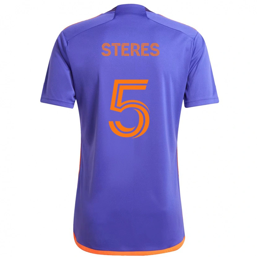 Danxen Børn Daniel Steres #5 Orange Hvid Udebane Spillertrøjer 2025/26 Trøje T-Shirt