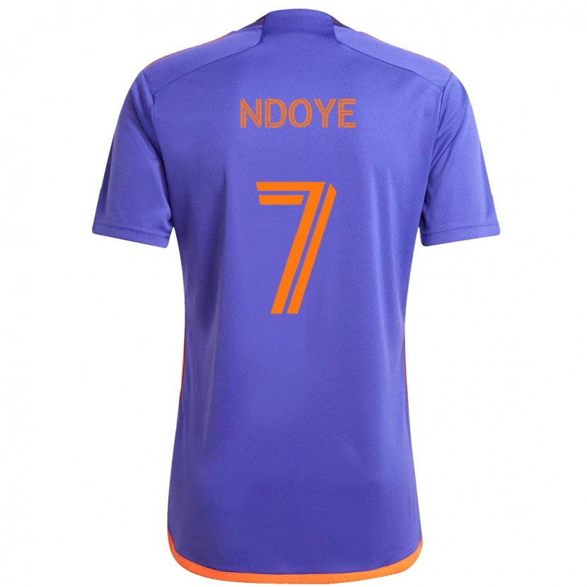 Danxen Børn Papa Ndoye #7 Orange Hvid Udebane Spillertrøjer 2025/26 Trøje T-Shirt
