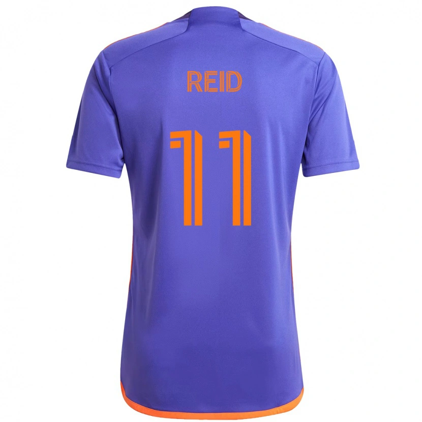 Danxen Børn Isaiah Reid #11 Orange Hvid Udebane Spillertrøjer 2025/26 Trøje T-Shirt