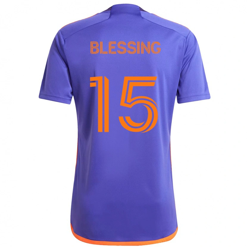 Danxen Børn Latif Blessing #15 Orange Hvid Udebane Spillertrøjer 2025/26 Trøje T-Shirt