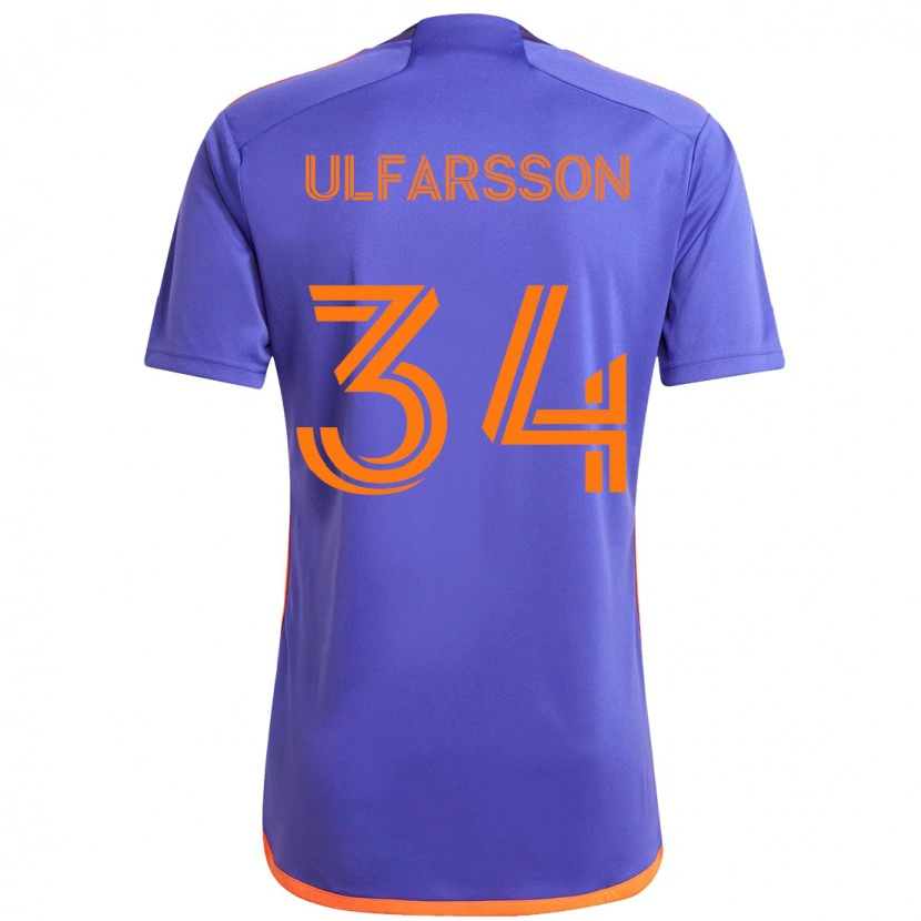 Danxen Børn Thor Úlfarsson #34 Orange Hvid Udebane Spillertrøjer 2025/26 Trøje T-Shirt