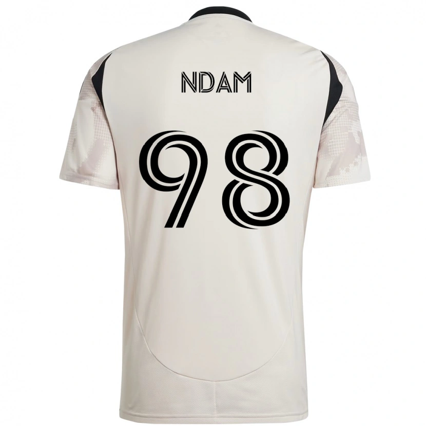 Danxen Børn Hassan Ndam #98 Rød Sort Udebane Spillertrøjer 2025/26 Trøje T-Shirt