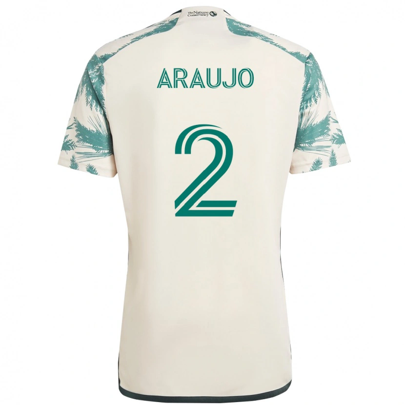 Danxen Børn Miguel Araujo #2 Sort Brun Udebane Spillertrøjer 2025/26 Trøje T-Shirt