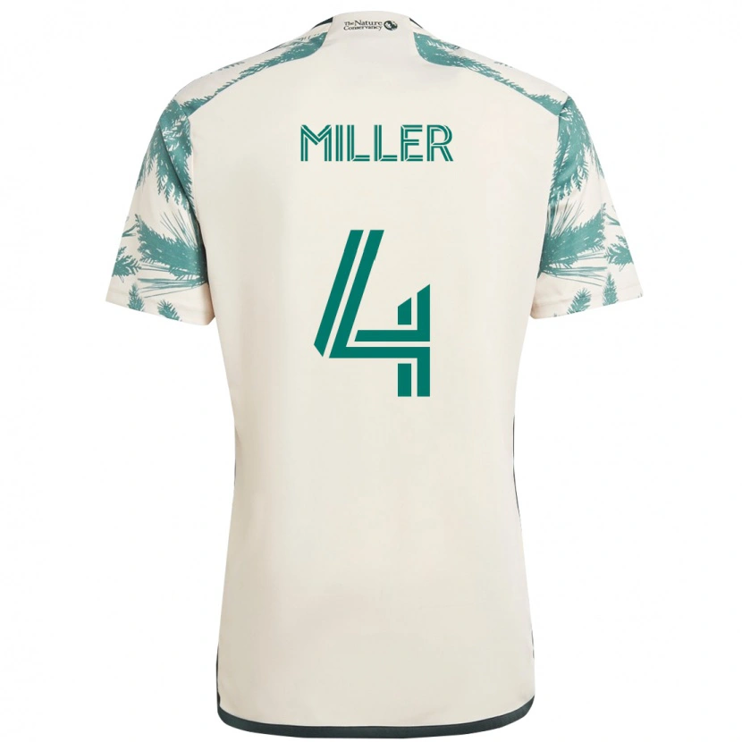 Danxen Børn Kamal Miller #4 Sort Brun Udebane Spillertrøjer 2025/26 Trøje T-Shirt