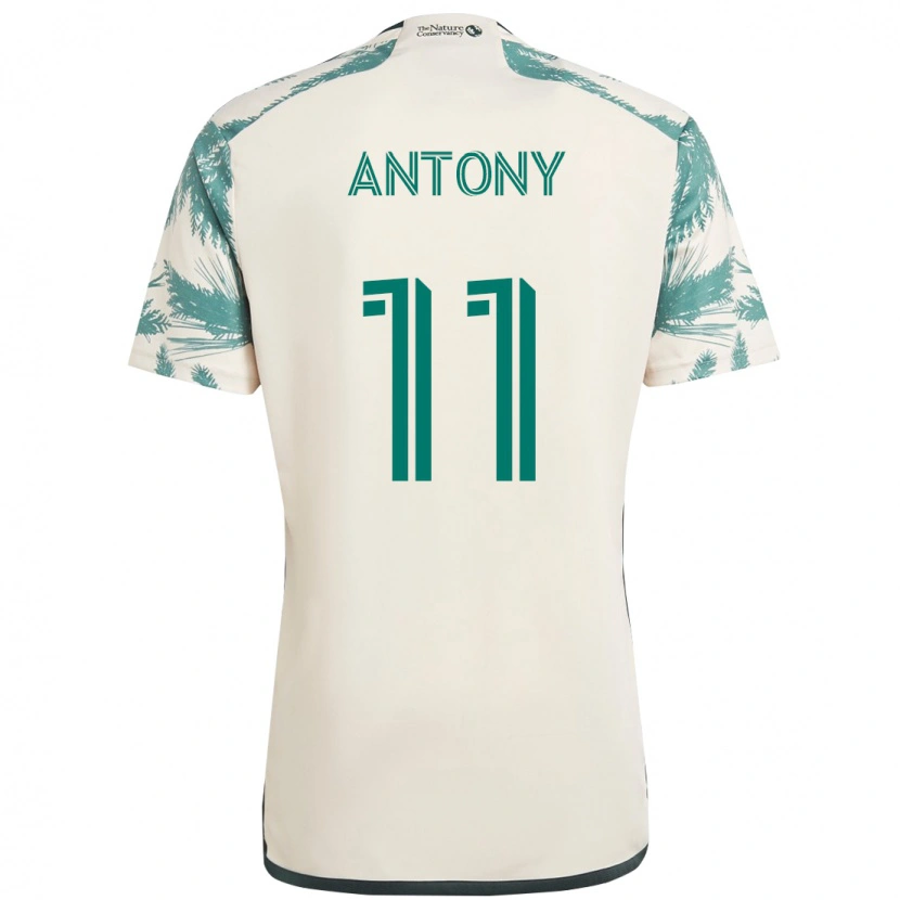 Danxen Børn Antony #11 Sort Brun Udebane Spillertrøjer 2025/26 Trøje T-Shirt