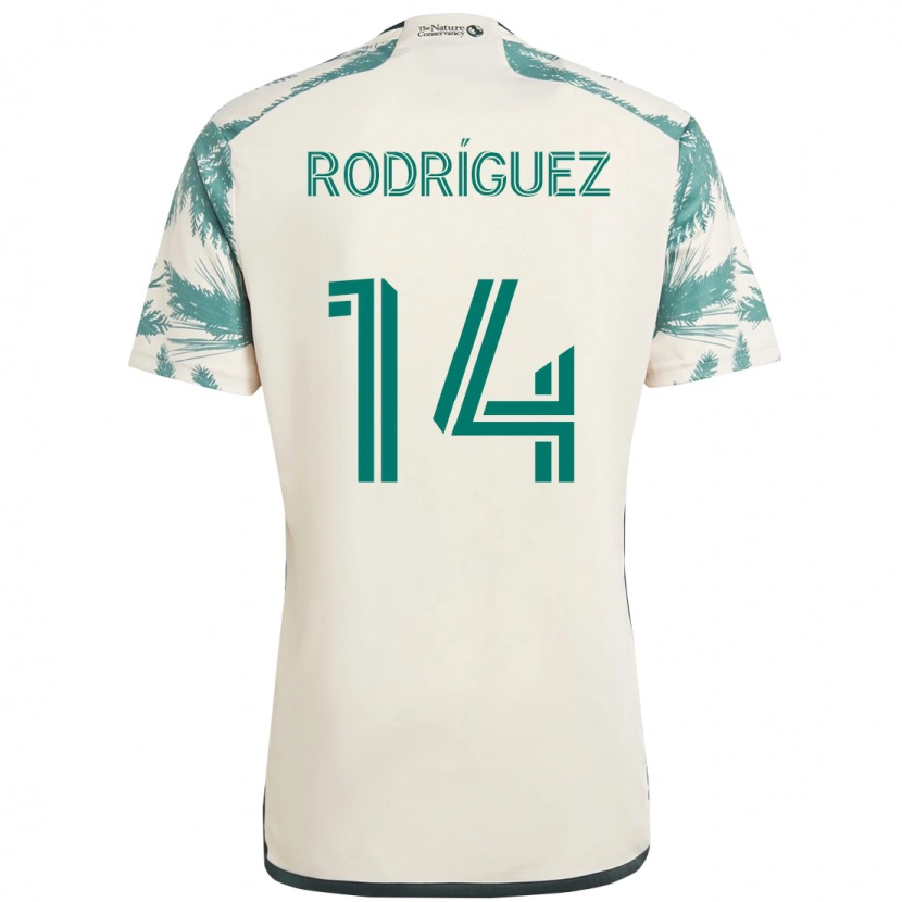 Danxen Børn Jonathan Rodríguez #14 Sort Brun Udebane Spillertrøjer 2025/26 Trøje T-Shirt