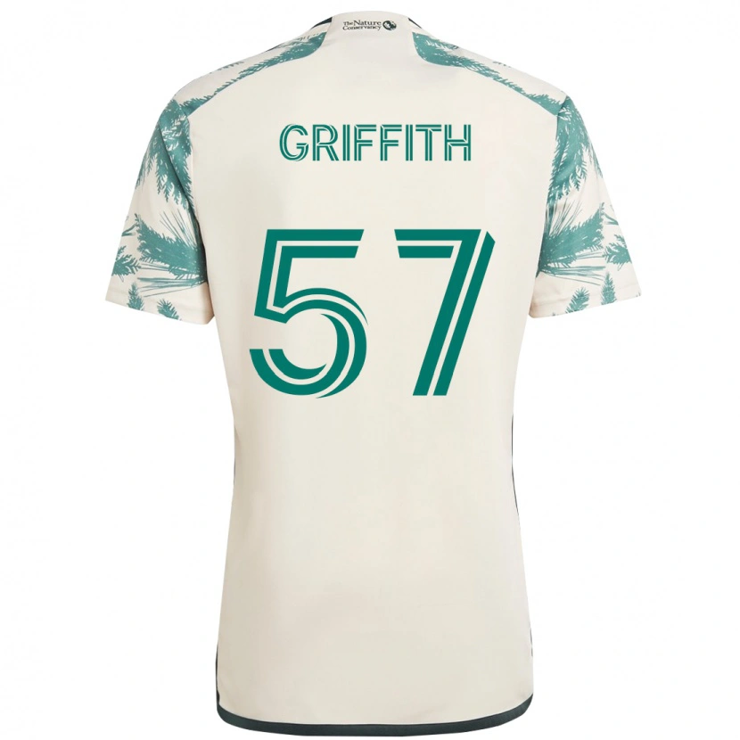 Danxen Børn Víctor Griffith #57 Sort Brun Udebane Spillertrøjer 2025/26 Trøje T-Shirt
