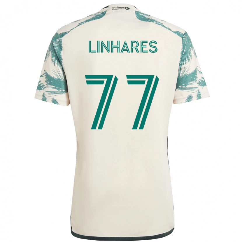 Danxen Børn Kyle Linhares #77 Sort Brun Udebane Spillertrøjer 2025/26 Trøje T-Shirt