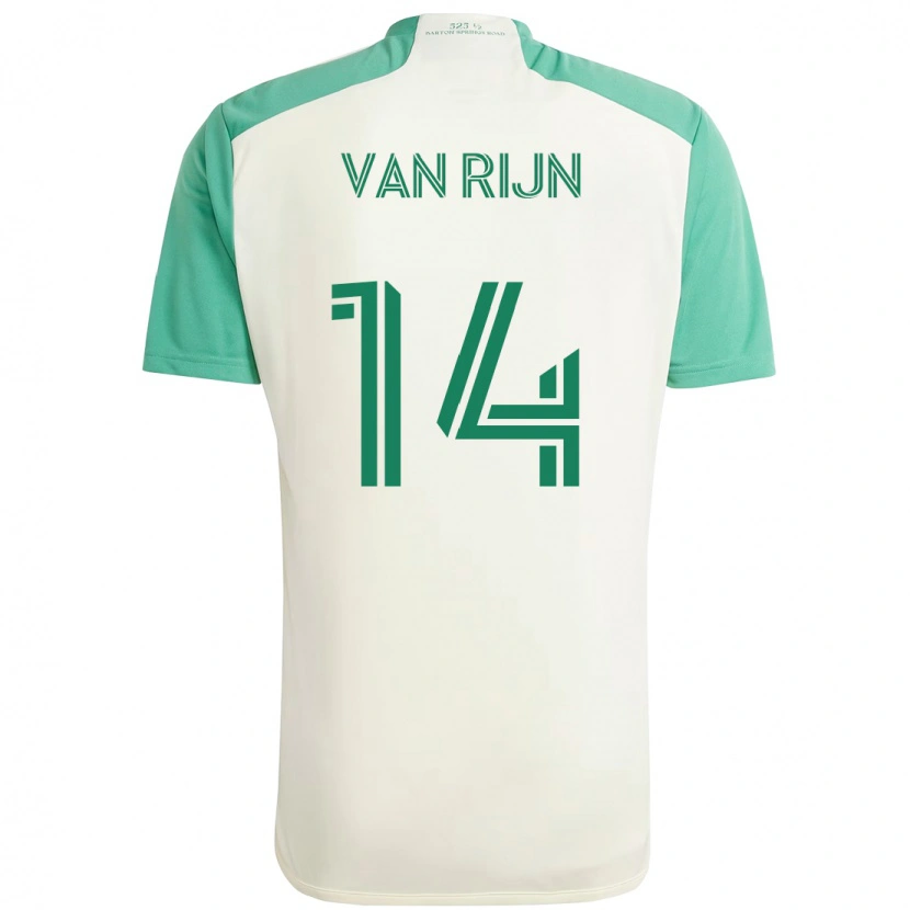 Danxen Børn Nico Van Rijn #14 Grøn Sort Udebane Spillertrøjer 2025/26 Trøje T-Shirt