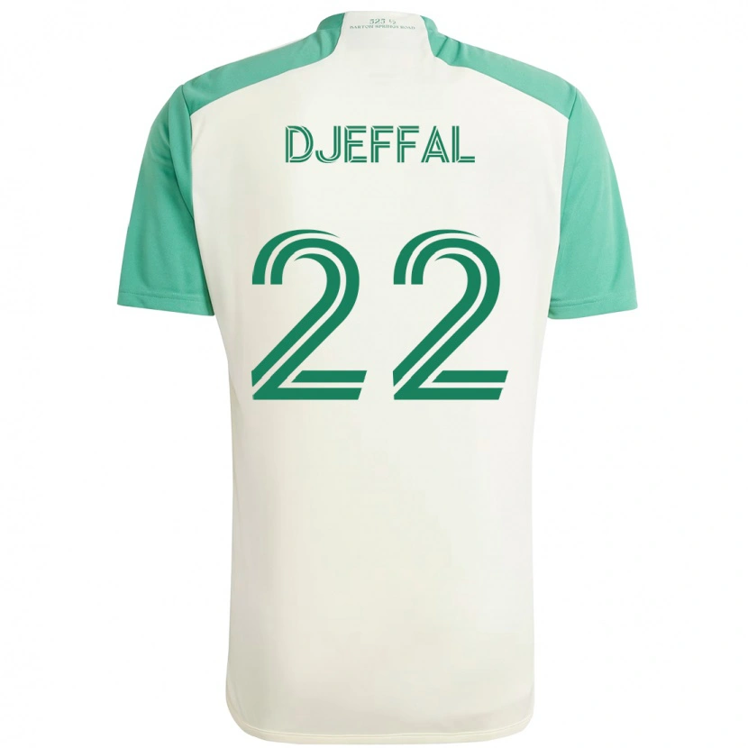 Danxen Børn Sofiane Djeffal #22 Grøn Sort Udebane Spillertrøjer 2025/26 Trøje T-Shirt