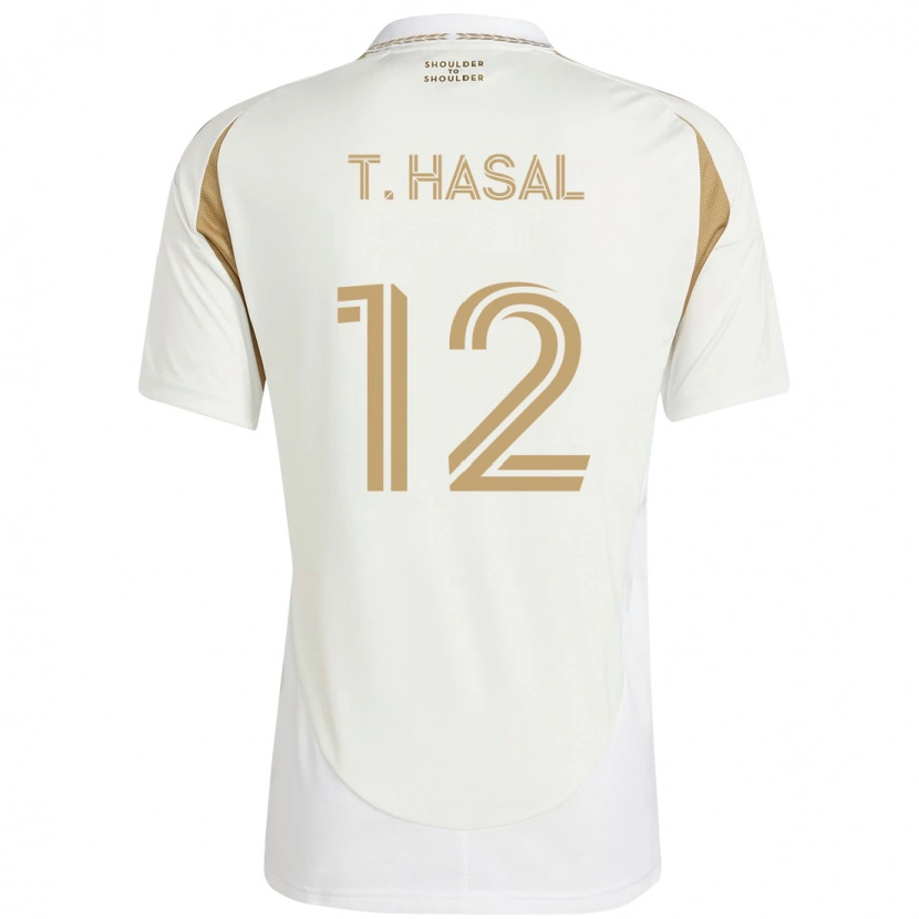 Danxen Børn Thomas Hasal #12 Sort Brun Udebane Spillertrøjer 2025/26 Trøje T-Shirt