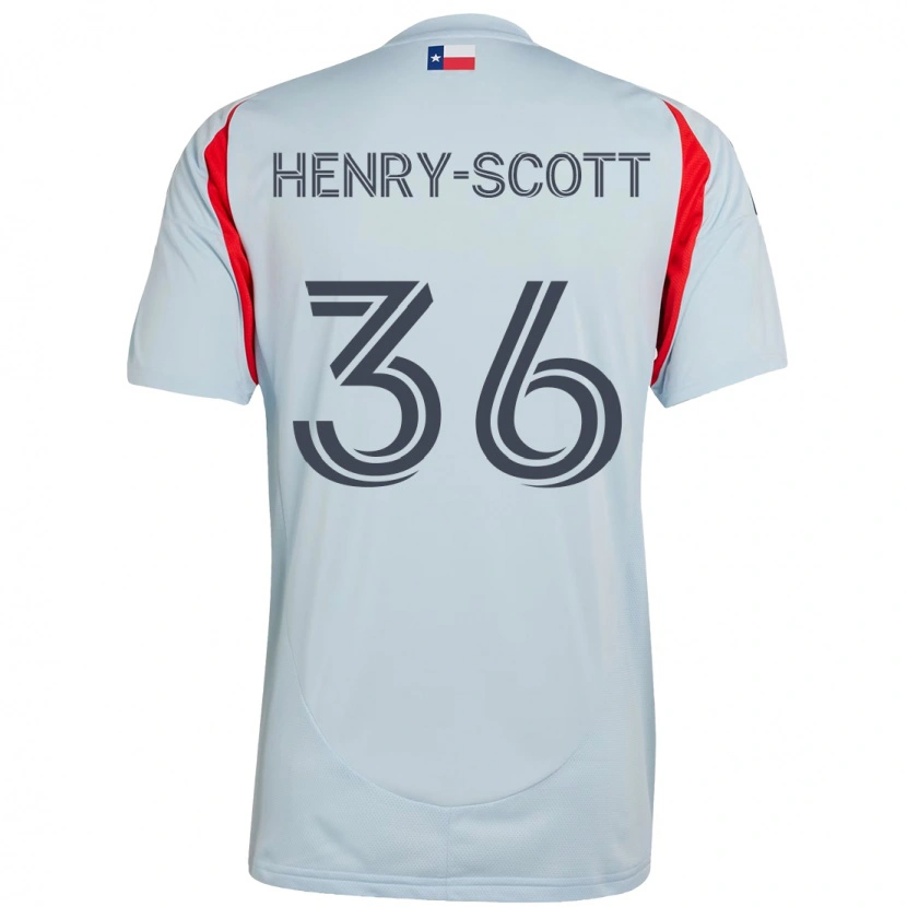 Danxen Børn Malik Henry-Scott #36 Rød Marineblå Udebane Spillertrøjer 2025/26 Trøje T-Shirt