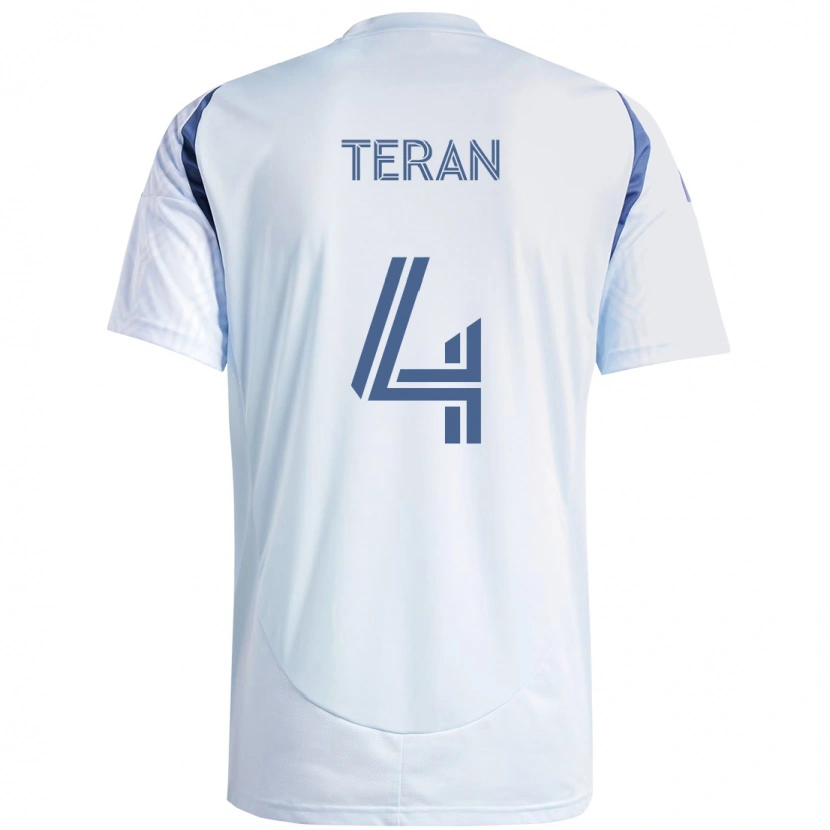 Danxen Børn Carlos Terán #4 Rød Hvid Udebane Spillertrøjer 2025/26 Trøje T-Shirt