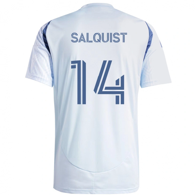 Danxen Børn Tobias Salquist #14 Rød Hvid Udebane Spillertrøjer 2025/26 Trøje T-Shirt