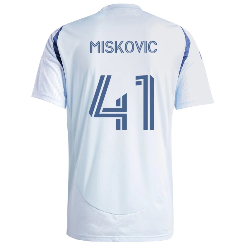Danxen Børn Mihajlo Miskovic #41 Rød Hvid Udebane Spillertrøjer 2025/26 Trøje T-Shirt