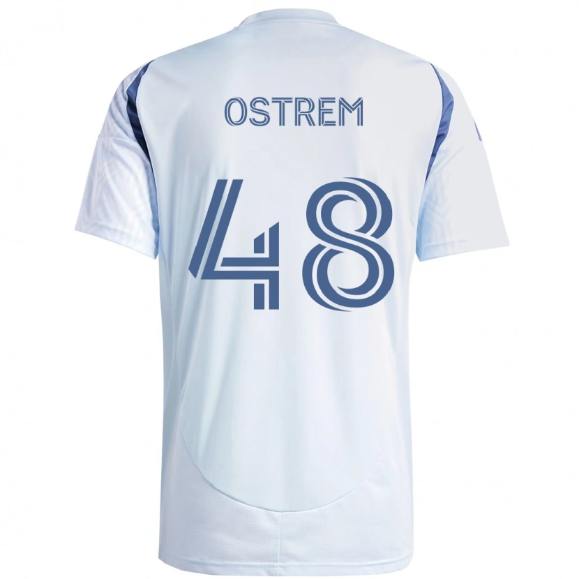 Danxen Børn Charlie Ostrem #48 Rød Hvid Udebane Spillertrøjer 2025/26 Trøje T-Shirt