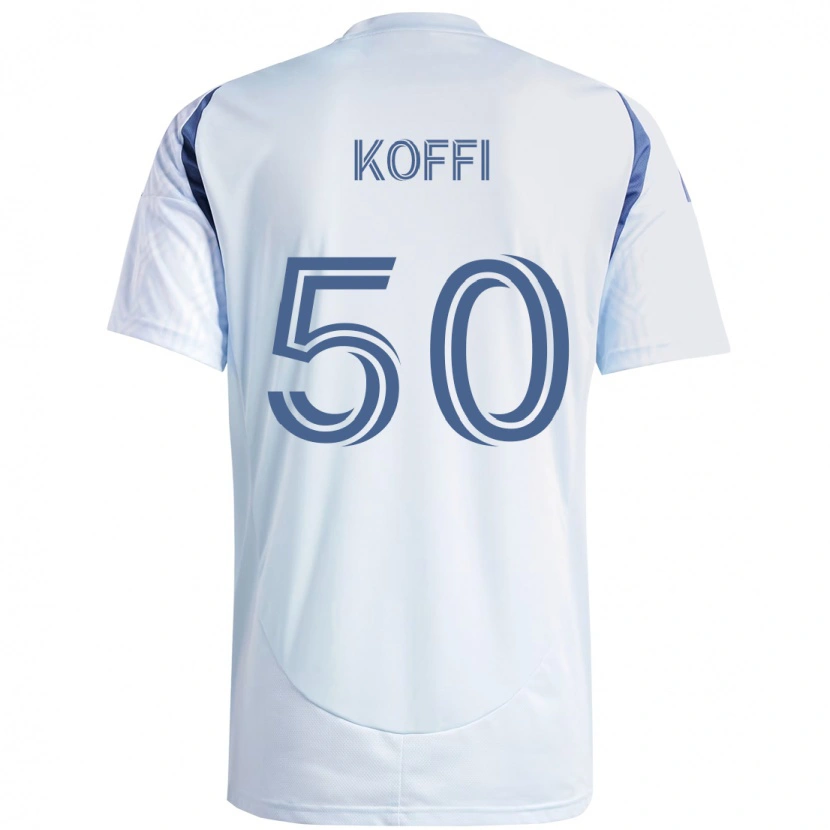 Danxen Børn Christian Koffi #50 Rød Hvid Udebane Spillertrøjer 2025/26 Trøje T-Shirt
