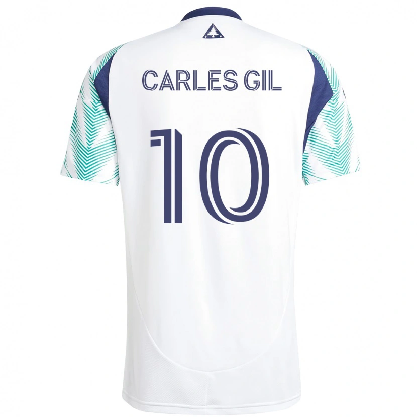 Danxen Børn Carles Gil #10 Blå Rød Udebane Spillertrøjer 2025/26 Trøje T-Shirt