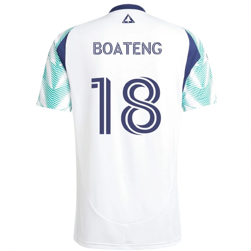 Danxen Børn Emmanuel Boateng #18 Blå Rød Udebane Spillertrøjer 2025/26 Trøje T-Shirt