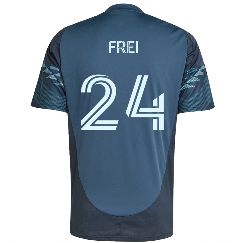 Danxen Børn Stefan Frei #24 Grøn Hvid Udebane Spillertrøjer 2025/26 Trøje T-Shirt