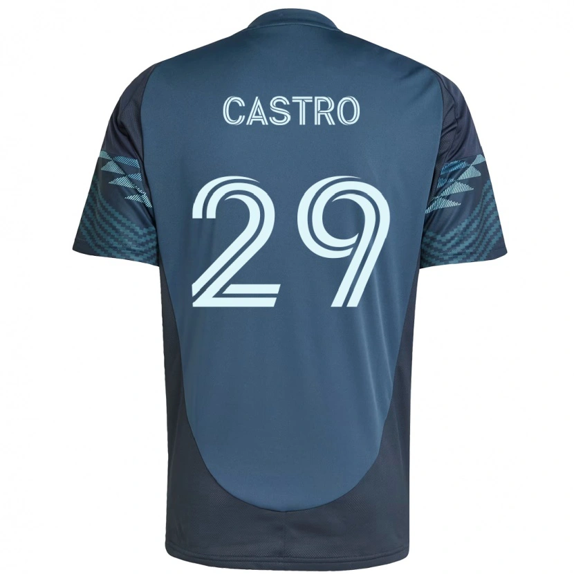 Danxen Børn Jacob Castro #29 Grøn Hvid Udebane Spillertrøjer 2025/26 Trøje T-Shirt