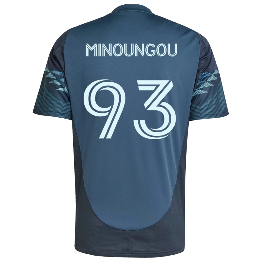 Danxen Børn Georgi Minoungou #93 Grøn Hvid Udebane Spillertrøjer 2025/26 Trøje T-Shirt
