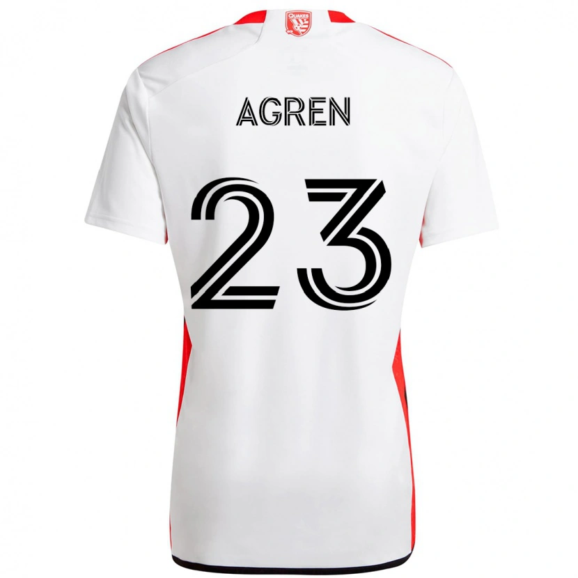 Danxen Børn Oskar Agren #23 Sort Mørkeblå Udebane Spillertrøjer 2025/26 Trøje T-Shirt