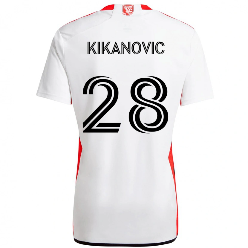 Danxen Børn Benjamin Kikanović #28 Sort Mørkeblå Udebane Spillertrøjer 2025/26 Trøje T-Shirt