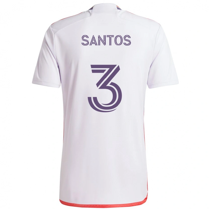Danxen Børn Rafael Santos #3 Lilla Hvid Udebane Spillertrøjer 2025/26 Trøje T-Shirt