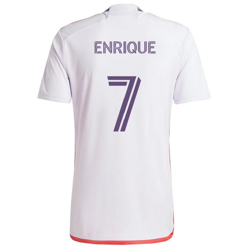 Danxen Børn Ramiro Enrique #7 Lilla Hvid Udebane Spillertrøjer 2025/26 Trøje T-Shirt