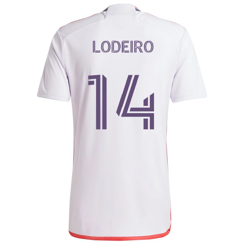 Danxen Børn Nicolás Lodeiro #14 Lilla Hvid Udebane Spillertrøjer 2025/26 Trøje T-Shirt