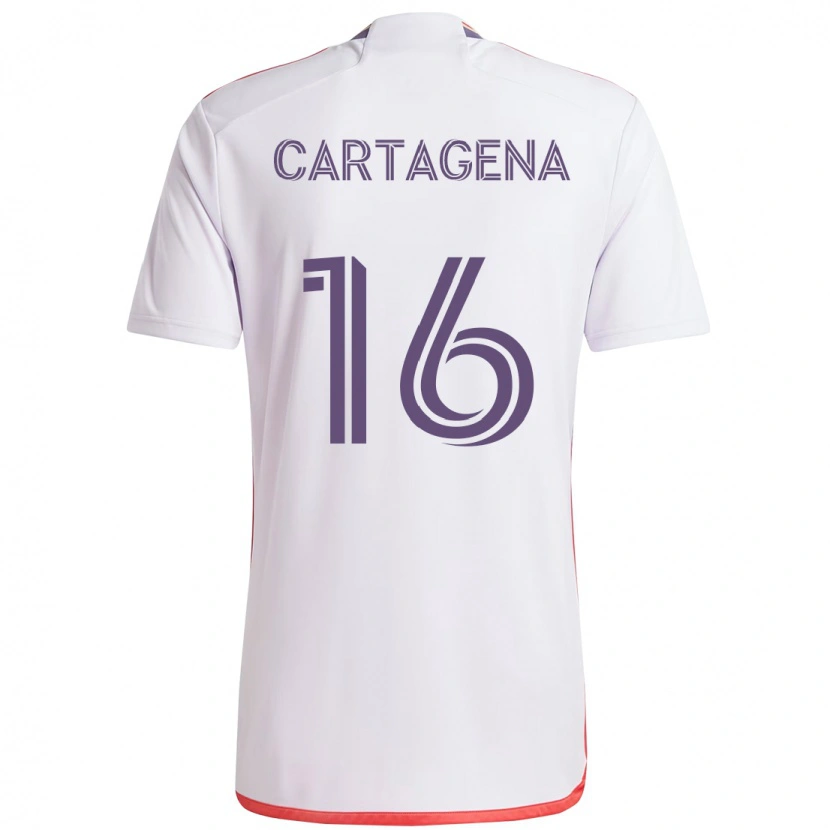 Danxen Børn Wilder Cartagena #16 Lilla Hvid Udebane Spillertrøjer 2025/26 Trøje T-Shirt