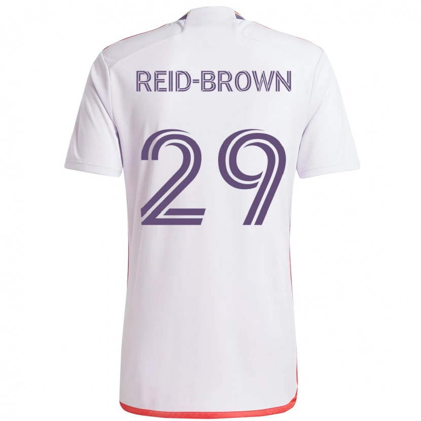 Danxen Børn Tahir Reid-Brown #29 Lilla Hvid Udebane Spillertrøjer 2025/26 Trøje T-Shirt