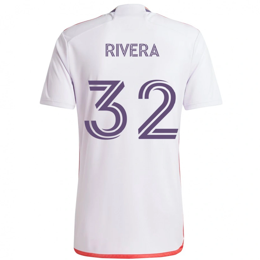 Danxen Børn Wilfredo Rivera #32 Lilla Hvid Udebane Spillertrøjer 2025/26 Trøje T-Shirt