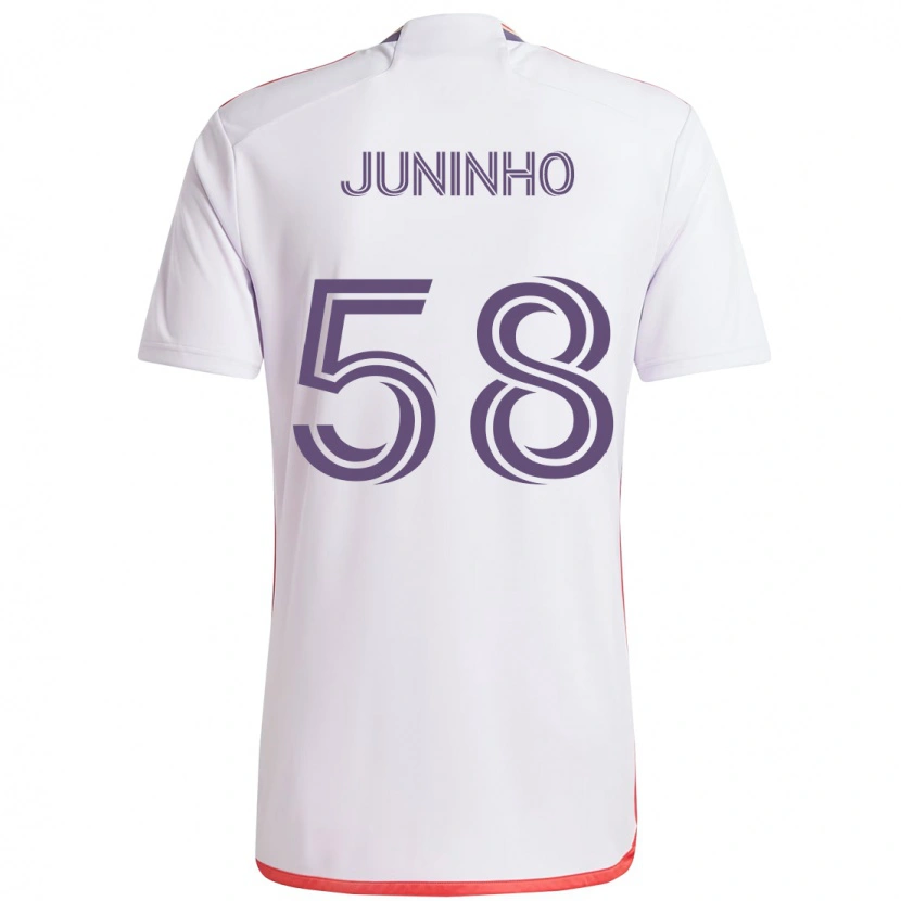 Danxen Børn Juninho #58 Lilla Hvid Udebane Spillertrøjer 2025/26 Trøje T-Shirt