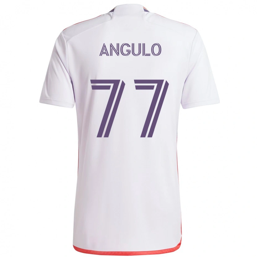 Danxen Børn Iván Angulo #77 Lilla Hvid Udebane Spillertrøjer 2025/26 Trøje T-Shirt
