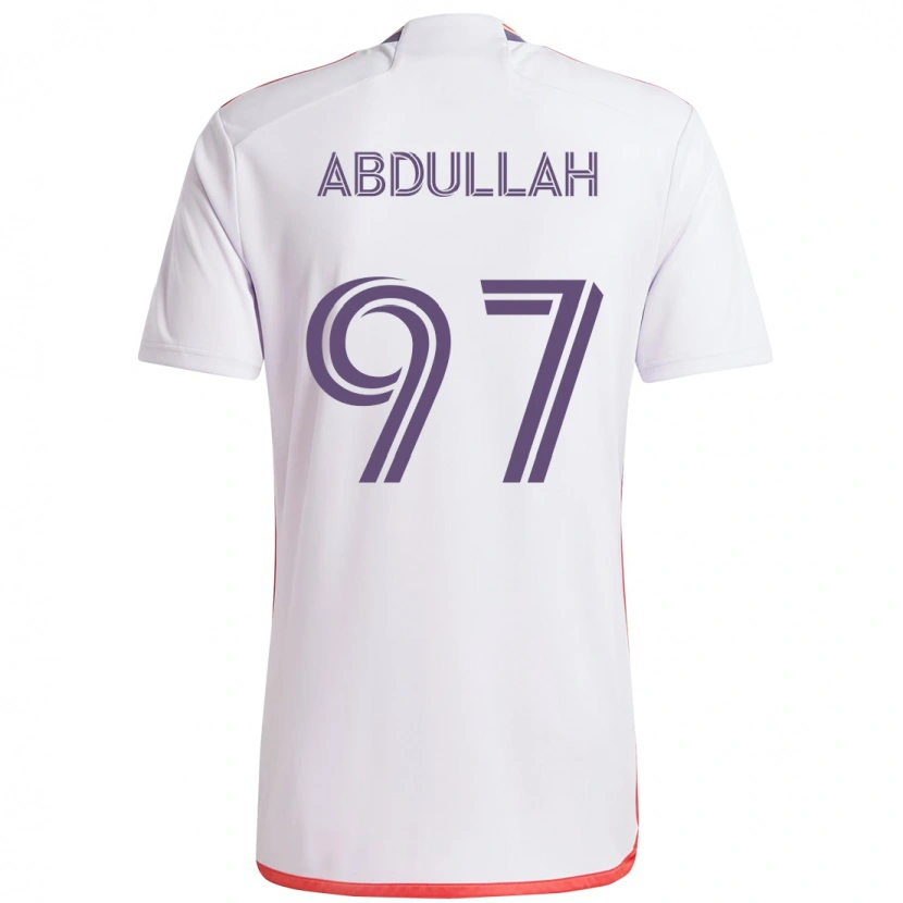 Danxen Børn Majed Abdullah #97 Lilla Hvid Udebane Spillertrøjer 2025/26 Trøje T-Shirt