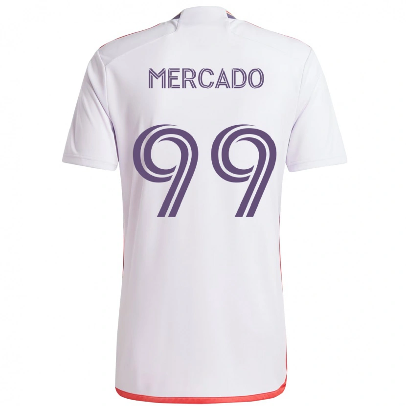 Danxen Børn Carlos Mercado #99 Lilla Hvid Udebane Spillertrøjer 2025/26 Trøje T-Shirt