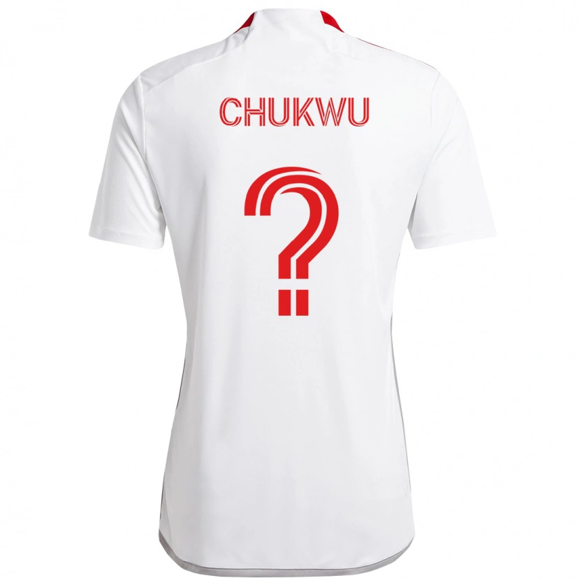 Danxen Børn Robert Chukwu #0 Rød Hvid Udebane Spillertrøjer 2025/26 Trøje T-Shirt