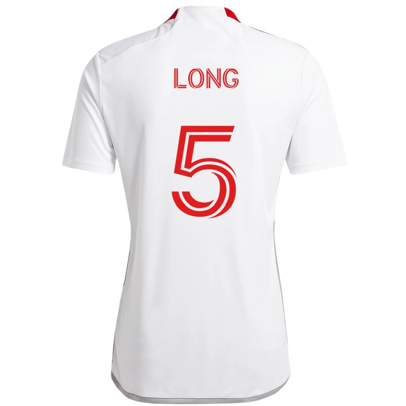 Danxen Børn Kevin Long #5 Rød Hvid Udebane Spillertrøjer 2025/26 Trøje T-Shirt